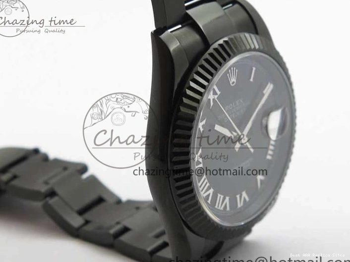 Best AAA Replica Sites Best Edition All DateJust Dial 41 Black Bracelet Markers PVD ModernLook A Roman PVD Oyster Black VRF 2793 on 0119
